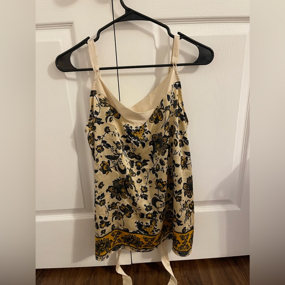 Free People Floral Silky Tie-Back Cami/tank. Women’s size Medium